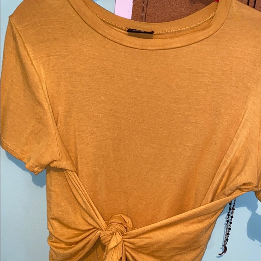 Mustard yellow crop top